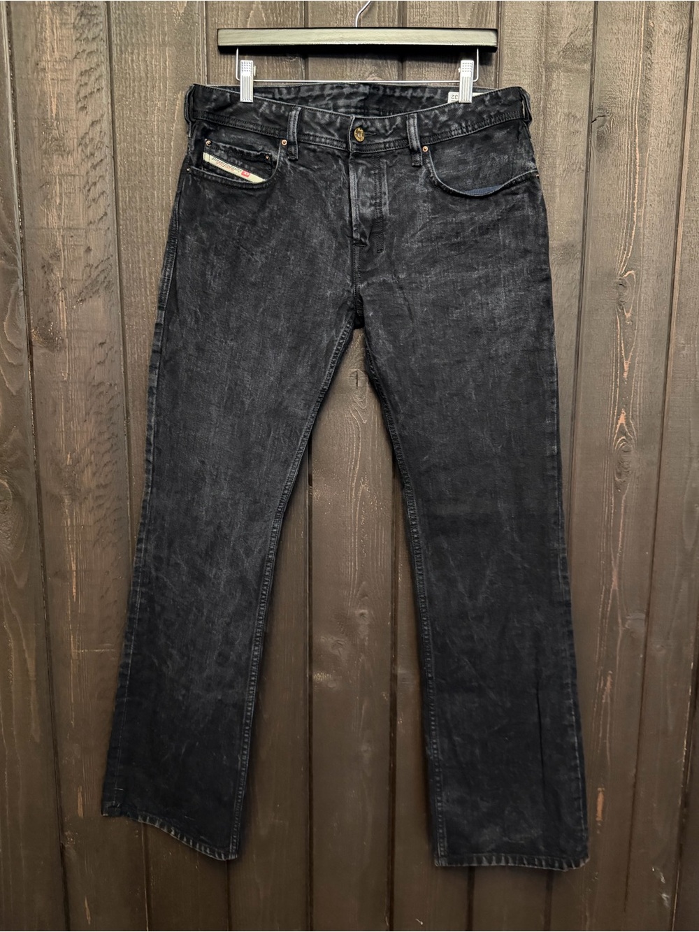 Diesel ZATINY Jeans Men’s 31x32 Black Straight Leg DRK Wash Button Fly EUC